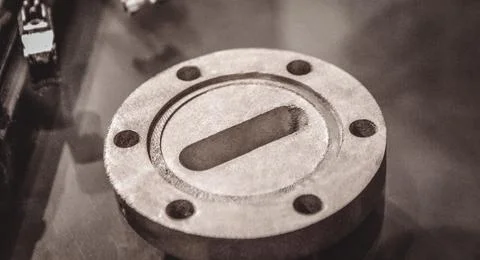 Object printed on metal 3d printer close-up. Stock Photos