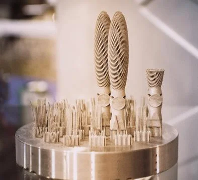 Object printed on metal 3d printer close-up Foto stock
