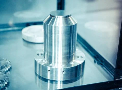 Object printed on metal 3d printer close-up. Foto stock