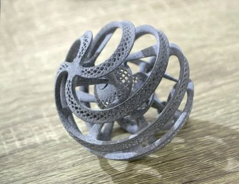 Object printed on a powder 3D printer from polyamide powder Stock Illustration