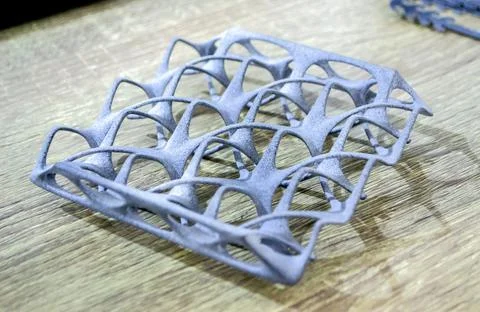 Object printed on a powder 3D printer from polyamide powder Stock Illustration
