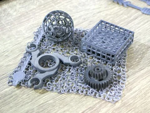 Object printed on a powder 3D printer from polyamide powder Foto stock