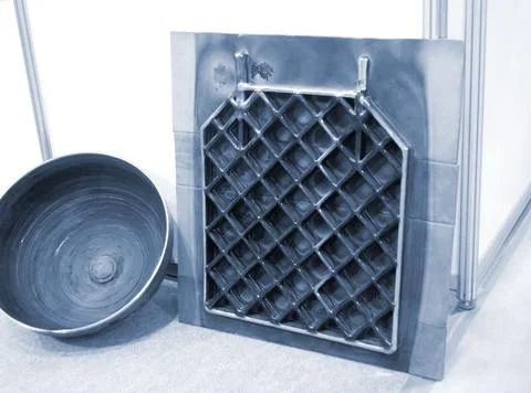 Object printing 3D printer from melting metal thread Model printed on 3D printer Stock Photos