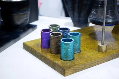 Object printing 3D printer from melting metal thread Model printed on 3D printer Stock Photos