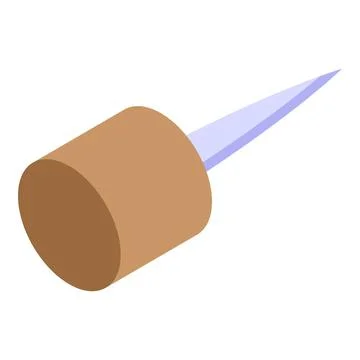 Object push pin icon isometric vector. Tack board notice Stock Illustration