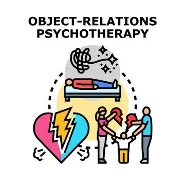Object relations psychotherapy concept helping family mental health Stock Illustration