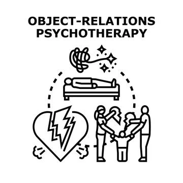 Object relations psychotherapy concept helping family mental health Stock Illustration