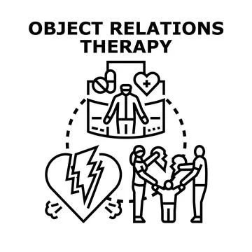 Object relations therapy concept for psychological treatment Stock Illustration
