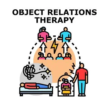 Object relations therapy illustrating psychological healing process Stock Illustration