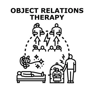 Object relations therapy illustrating psychological healing process Stock Illustration