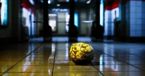 Object resting on tiled floor in urban setting during nighttime stroll Stock Illustration