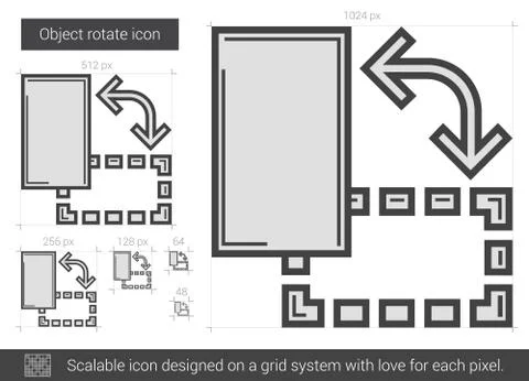 Object rotate line icon Illustrazione stock