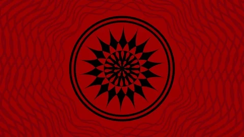 Object rotates in the center, increases and then reduces the size within a frame Video stock 118668740