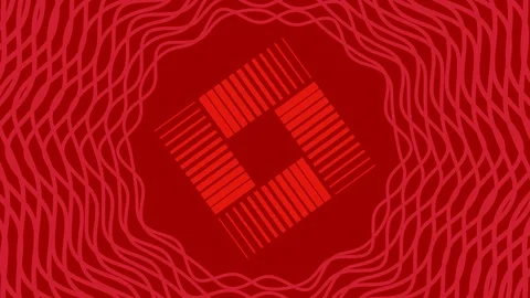 Object rotates in the center, increases and then reduces the size within a frame Video stock 119281114