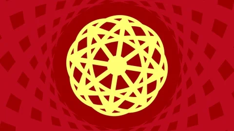 Object rotates in the center, increases and then reduces the size within a frame Stock Footage 119758274