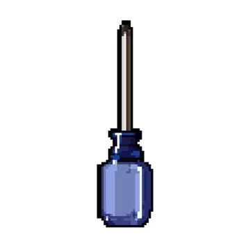 Object screwdriver tool pixel art vector illustration Stock Illustration