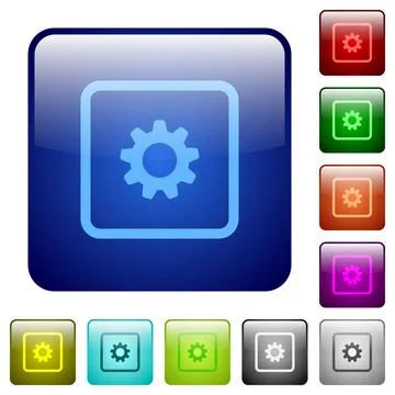 Object settings color square buttons Illustrazione stock