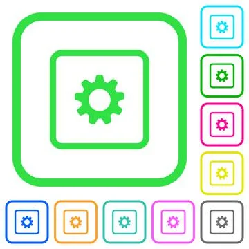 Object settings vivid colored flat icons Illustrazione stock