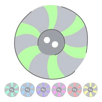 Object sewing button vector cartoon graphic Stock Illustration