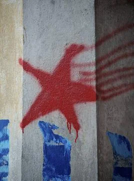  object in the shape of a star, pattern and texture on a surface object in... 写真素材