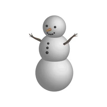 Object snowman in 3D Stock Illustration