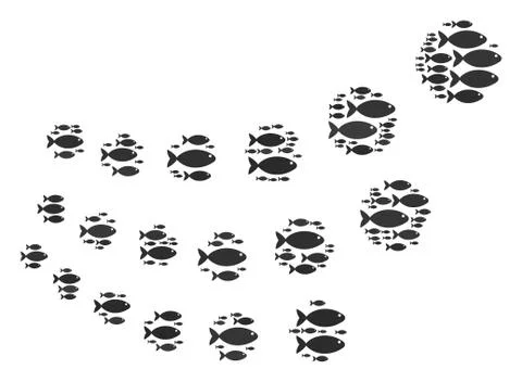Object Stream Collage of Fish Icons Illustrazione stock