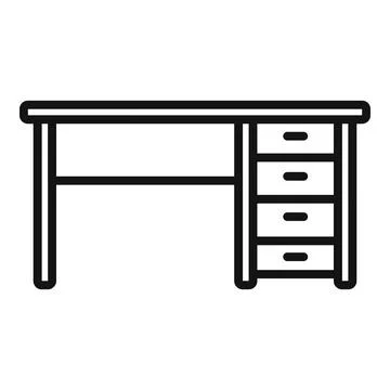 Object table icon outline vector. Wood desk Illustrazione stock
