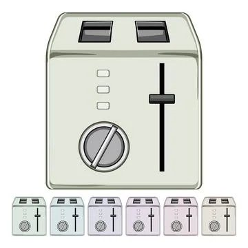 Object toaster bread cartoon vector graphic Illustrazione stock