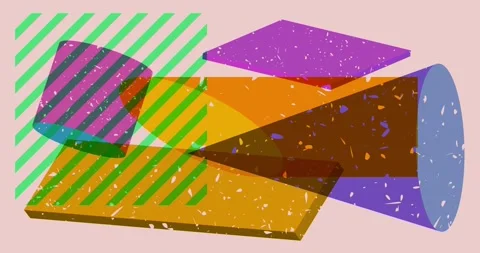 Object in trendy riso graph design Cartoon video Stock Footage 306994071