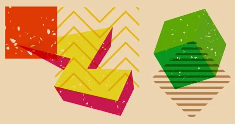 Object in trendy Risograph geometry background animation Stock Footage 285468121