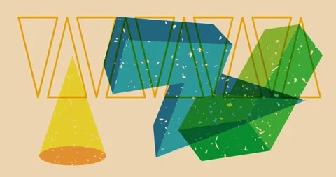 Object in trendy Risograph geometry background video Stock Footage 285468131