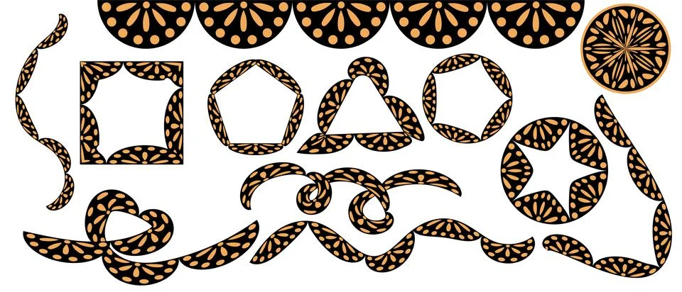 Object vector brush in ethnic style Stock Illustration