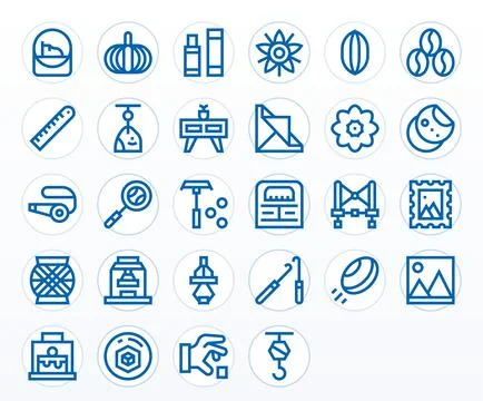 Object Vector Graphics featuring 28 Bold Line Pixel Aligned 64x64 Designs Stockillustratie