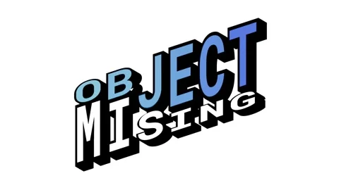 OBJECT vs MISING, 3D Text Animation in Isometric View with Opposite Word Motion Stock Footage 314263756