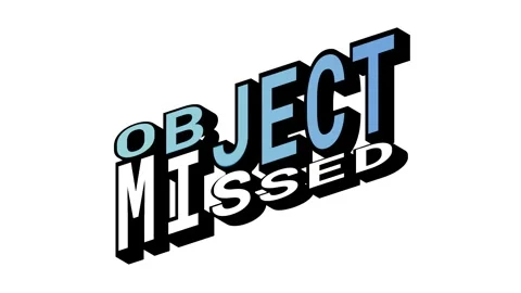 OBJECT vs MISSED, 3D Text Animation in Isometric View with Opposite Word Motion Stock Footage 314263760