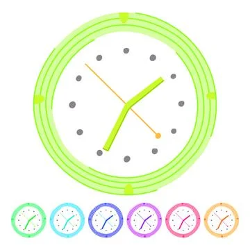 Object wall clock vector cartoon graphic Stock Illustration