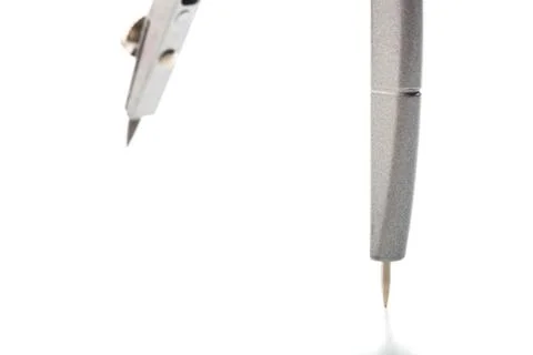 Object on white - tool draftsman's instrument, close up Stock Photos