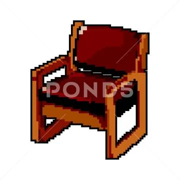 Object wooden chair game pixel art vector illustration: Royalty Free ...