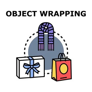 Object wrapping vector icon presenting gift and shopping Stock Illustration