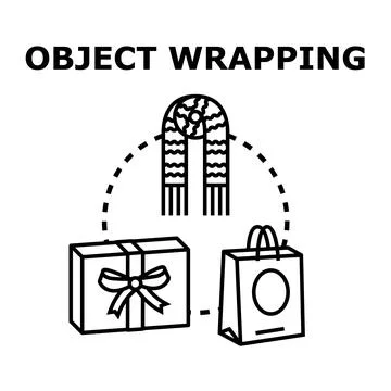 Object wrapping vector icon presenting gift and shopping Stock Illustration