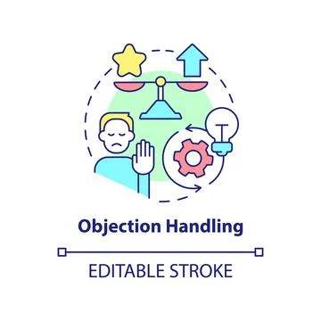 Objection handling concept icon Illustration