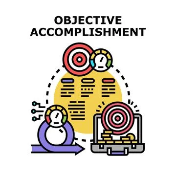 Objective accomplishment concept achieving business goals Stock Illustration