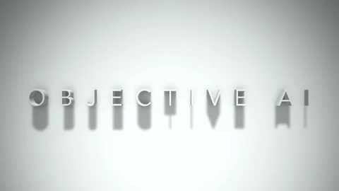 Objective ai 3D title animation with shadows on a white background Stock Footage 298004470