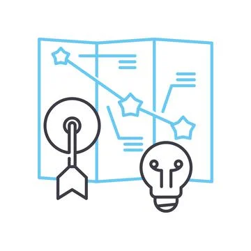 Objective analytics line icon, outline symbol, vector illustration, concept sign Stock Illustration