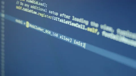 Objective-C Machine Learning Code Typing Stock Footage 167346782