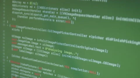 Objective-C Machine Learning Scroll and Typing Code Stock Footage 167235756