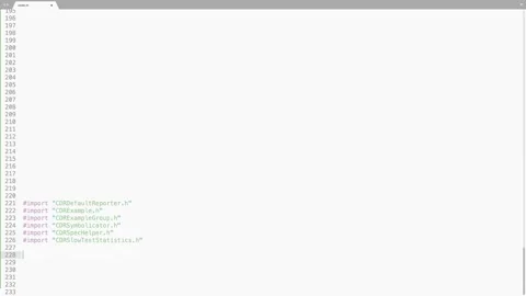 Objective-C Programming Language Source Code Typing Effect. Objective-C Progr Stock Footage 147968623