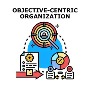 Objective centric organization planning for business development project Stock Illustration