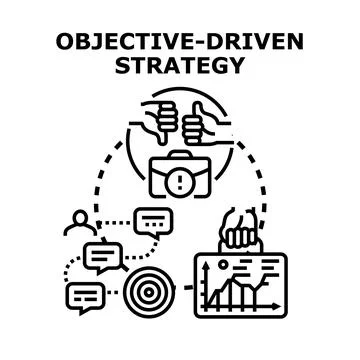 Objective driven strategy planning and business success 스톡 일러스트