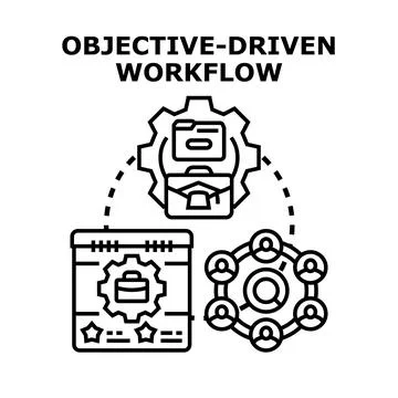 Objective driven workflow planning and business process development Stockillustratie